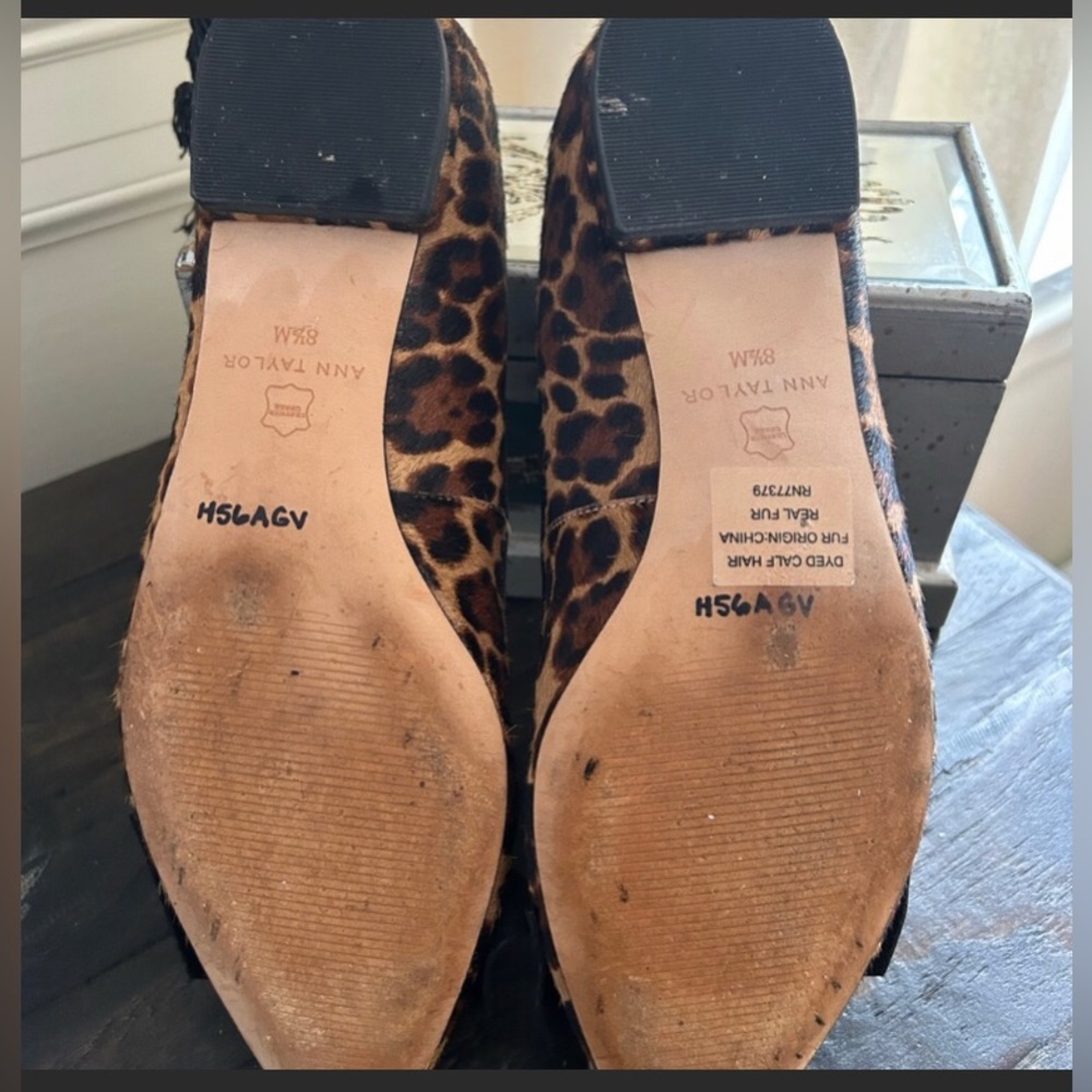 Ann Taylor Camryn Leopard Print Haircalf Bow Flats US 8.5 - Picture 9 of 9